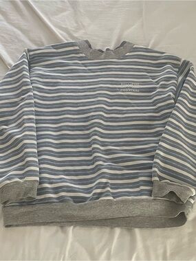 Converse Blue & White Striped Crewneck Sweater